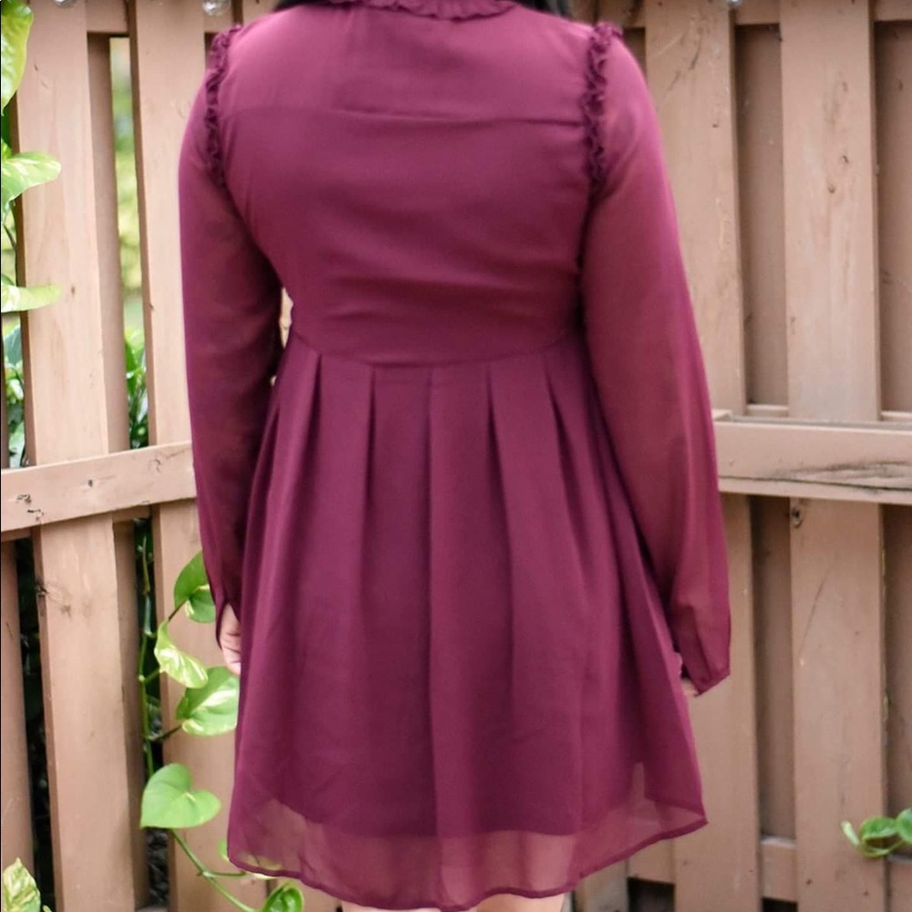 Wine Babydoll Dress - Picture 3 of 4